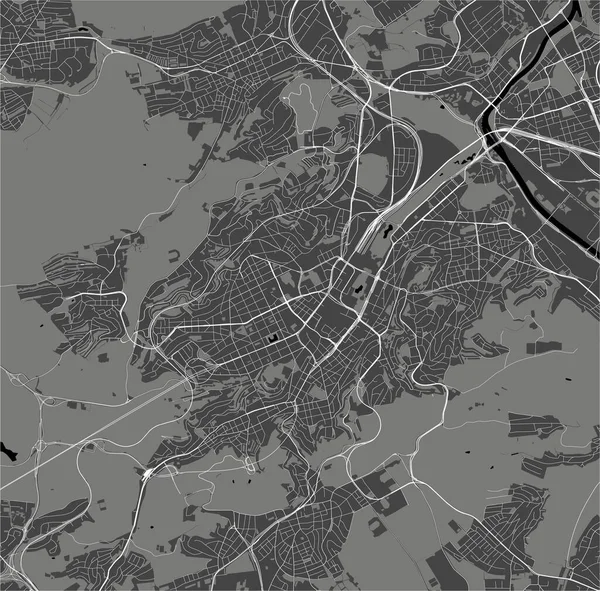 シュトゥットガルト市の地図, ドイツ — ストックベクタ