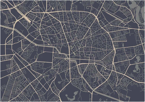 Mapa da cidade de Bucareste, Roménia — Vetor de Stock