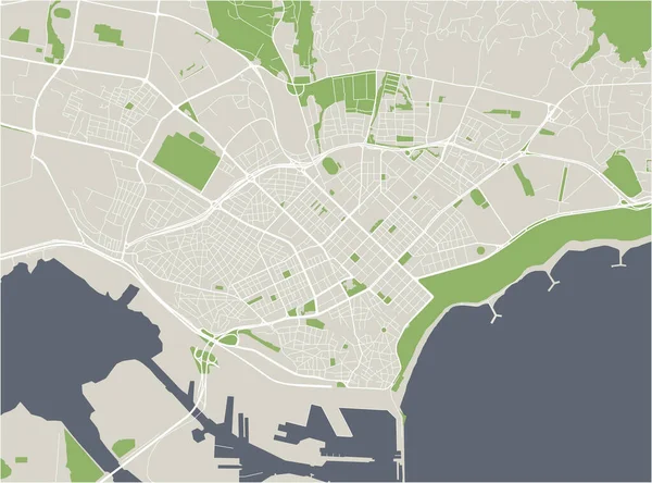 Karta över staden Varna, Bulgarien — Stock vektor