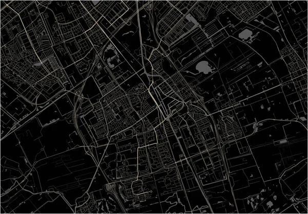 Mapa da cidade de Delft, Países Baixos — Vetor de Stock