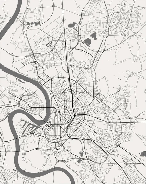 Karte der Stadt Düsseldorf, Deutschland — Stockvektor