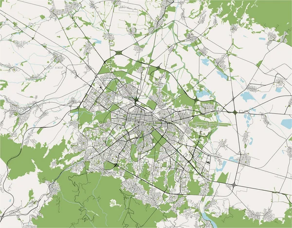 Karte der Stadt Sofia, Bulgarien — Stockvektor