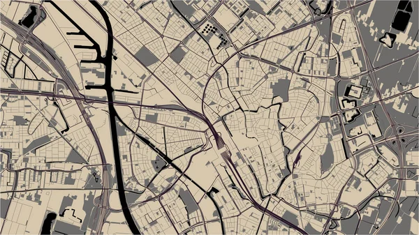 Mapa da cidade de Utrecht, Países Baixos — Vetor de Stock