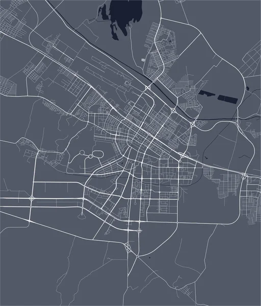 Mapa de la ciudad de Ashgabat, Turkmenistán — Vector de stock