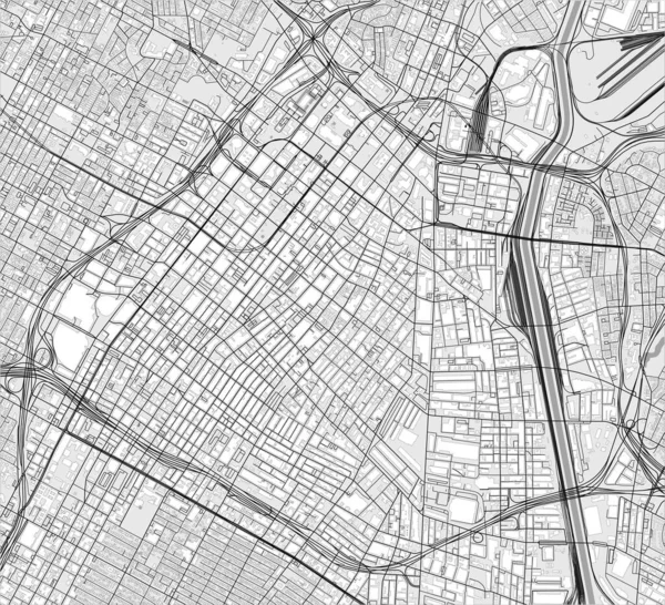 Mapa da cidade de Los Angeles, Estados Unidos da América — Vetor de Stock