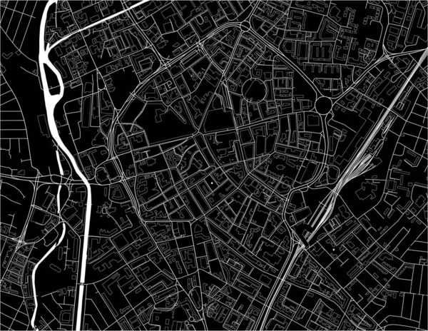 英国莱斯特市地图（英文） — 图库矢量图片