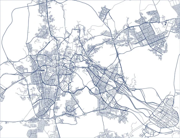 Vektorkarta Över Staden Mecka Provinsen Makkah Mukarrammah Saudiarabien — Stock vektor