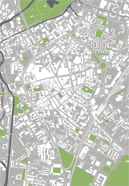 แผนที่ของเมืองเลสเตอร์, อังกฤษ, สหราชอาณาจักร — ภาพเวกเตอร์สต็อก