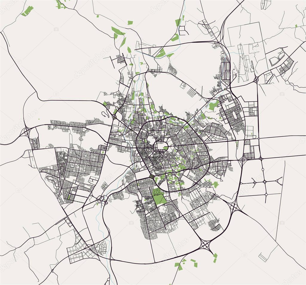 vector map of the city of Medina, Medina Region, Saudi Arabia