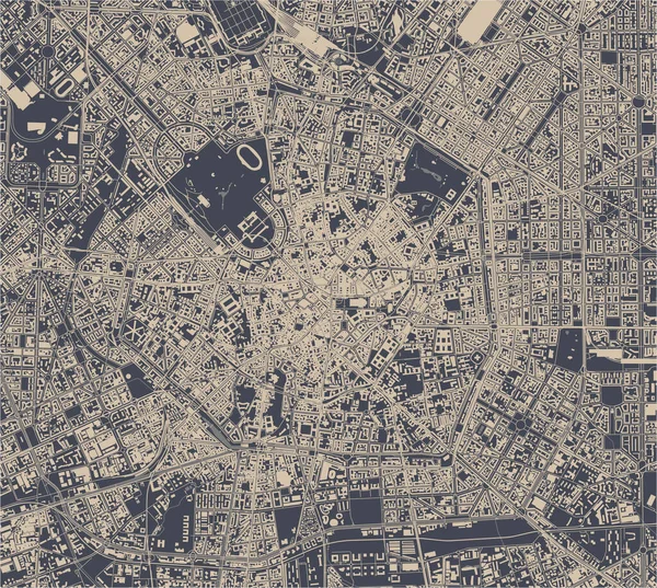 Векторная Карта Города Милана Столицы Ломбардии Италия — стоковый вектор