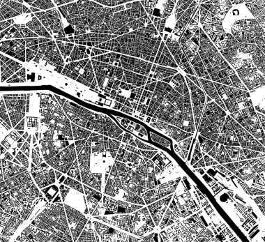 Fransa 'nın Paris şehrinin haritası