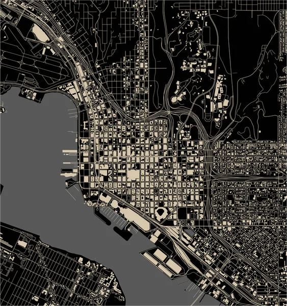Mapa de la ciudad de San Diego, California, USA — Vector de stock