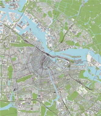 Hollanda, Amsterdam 'ın haritası.