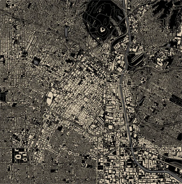 美国洛杉矶市的地图 — 图库矢量图片