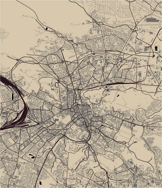 Карта міста Львів, Львівська область, Україна — стоковий вектор