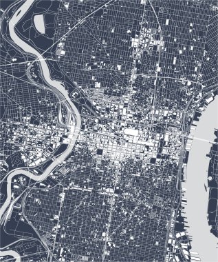 Philadelphia, Pennsylvania, ABD 'nin illüstrasyon haritası