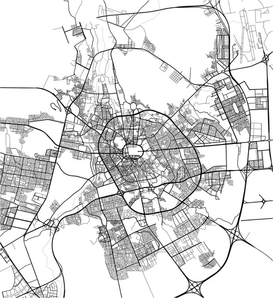 Vektorkarte Der Stadt Medina Medina Region Saudi Arabien — Stockvektor