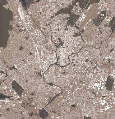 Harkiv şehrinin vektör haritası, Kharkiv Oblastı, Ukrayna