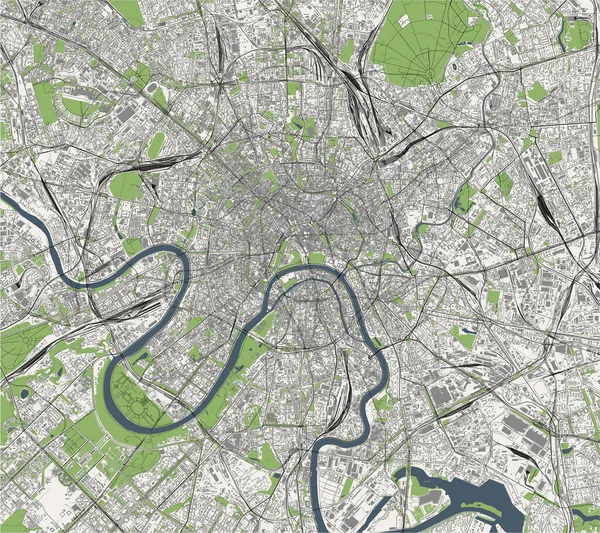 Vector Mapa Ciudad Moscú Rusia — Archivo Imágenes Vectoriales