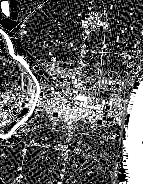 Ilustracja Mapy Miasta Filadelfia Pensylwania Usa — Wektor stockowy