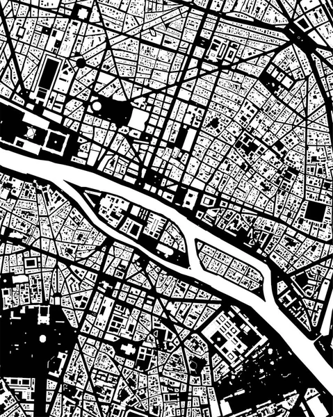 Paryż, Francja - szczegółowa mapa — Wektor stockowy