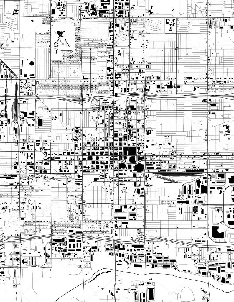 map of the city of Phoenix, Arizona, USA