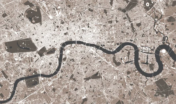 Vektorová Mapa Londýna Velká Británie — Stockový vektor
