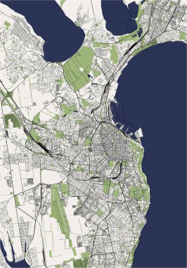Odessa şehrinin haritası, Odessa Oblastı, Ukrayna