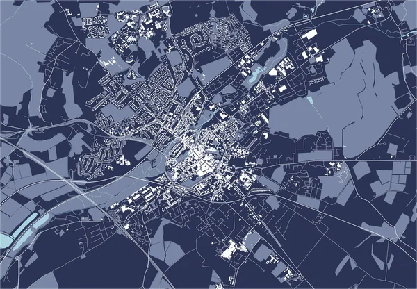 Mapa de la ciudad de Canterbury, Kent, Reino Unido — Vector de stock