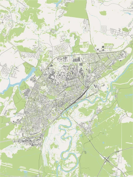 ロシアのウラジーミル市の地図 — ストックベクタ