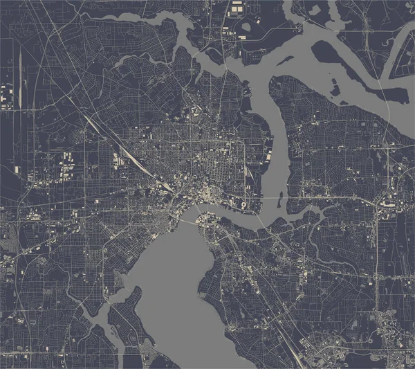 Mappa della città di Jacksonville, Florida, USA — Vettoriale Stock