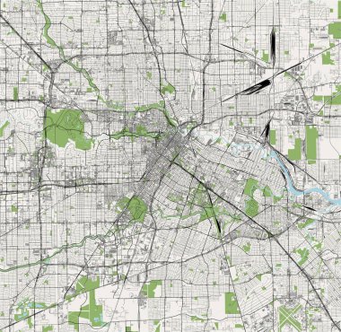 Houston, Teksas, ABD haritası.