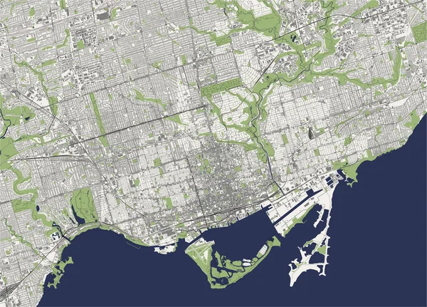 Mapa de la ciudad de Toronto, Canadá — Vector de stock