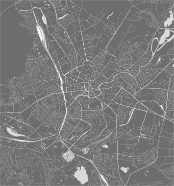Harkiv şehrinin vektör haritası, Kharkiv Oblastı, Ukrayna
