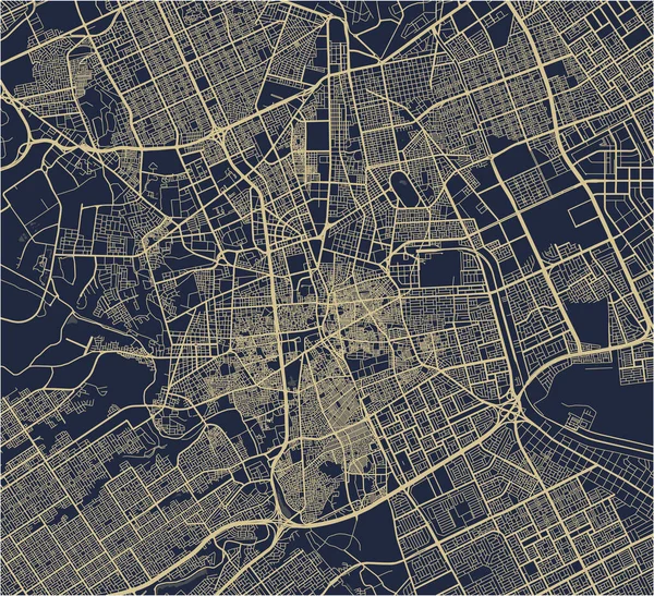 沙特阿拉伯利雅得市矢量地图 利雅得省 — 图库矢量图片