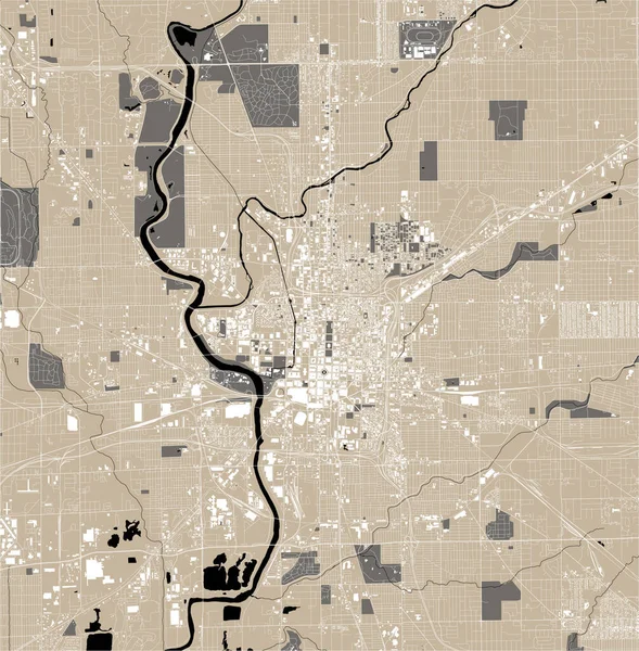 Mapa Vetorial Cidade Indianapolis Indiana Eua —  Vetores de Stock