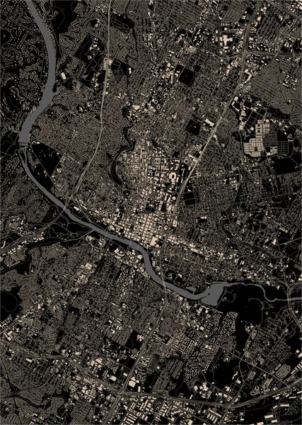 Kaart van de stad Austin, Texas, Verenigde Staten — Stockvector