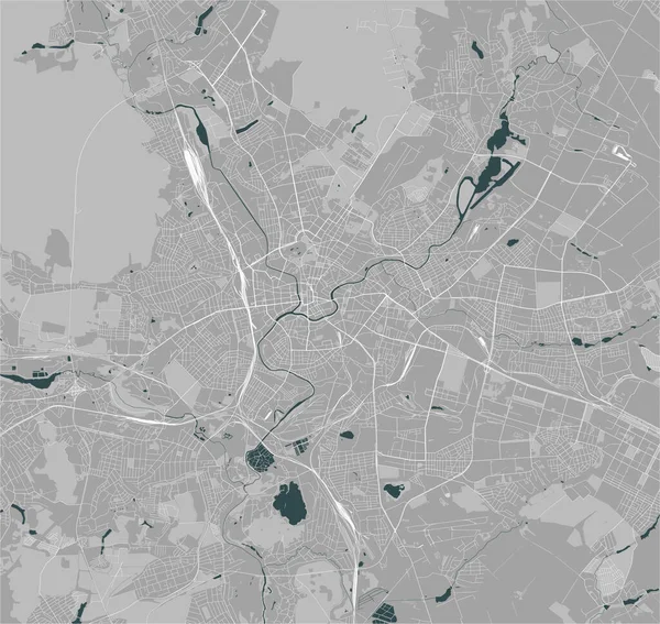 Carte de la ville de Kharkiv, Ukraine — Image vectorielle