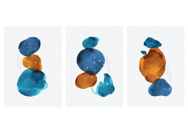 Abstract art background with watercolor stain elements vector. Painting brush texture decoration with art acrylic poster design. Contemporary art.