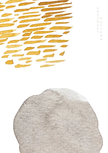 Абстрактный Художественный Фон Вектором Акварельной Текстуры Японский Шаблон Волны Иллюстрации — стоковый вектор