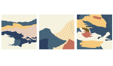 Doğu tarzında soyut bir arkaplan. Geometrik element ve Japon model vektörü. Sanat manzara şablonu.