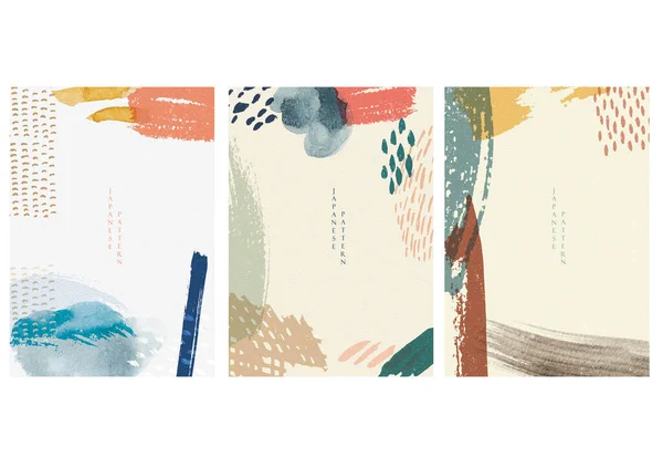 Abstrakcyjne Tło Sztuki Japońskim Wektorem Wzorca Tekstura Akwareli Geometrycznym Szablonem — Wektor stockowy