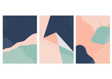 Japon model vektörüyle soyut bir arkaplan. Eğri elementi olan geometrik şablon.