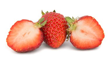 güzel, olgun, büyük parlak çilek izole arka plan üzerinde. Çilek izole.