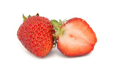 güzel, olgun, büyük parlak çilek izole arka plan üzerinde. Çilek izole.