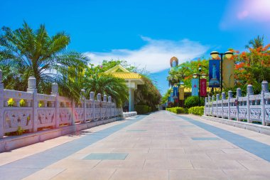 Budist Park, açık alan, birçok heykel ve güzel yerleri Sanya Island üzerinde.