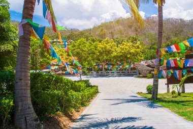Budist Park, açık alan, birçok heykel ve güzel yerleri Sanya Island üzerinde.