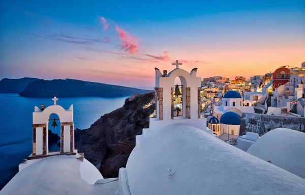 Günbatımı zamanı fotoğraf Santorini Yunanistan