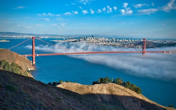 Foto Van Golden Gate Bridge Zonsondergang Keer — Stockfoto