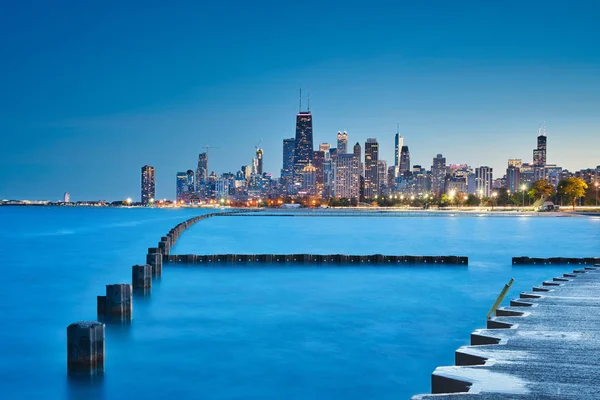 Foto Van Blauwe Hout Tijd Het Strand Fullerton Chicago — Stockfoto